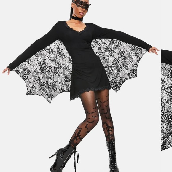 Sexy Bat Girl Costume Dress Small - Picture 3 of 6
